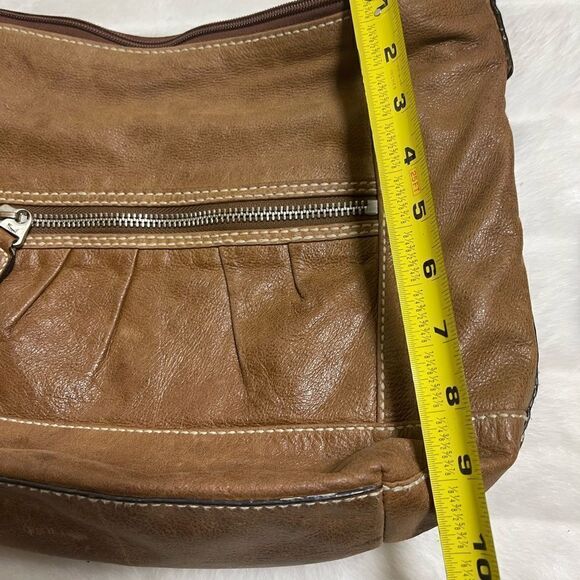 Fossil vintage leather brown shoulder bag with silver tone accent and ha… - Picture 5 of 11